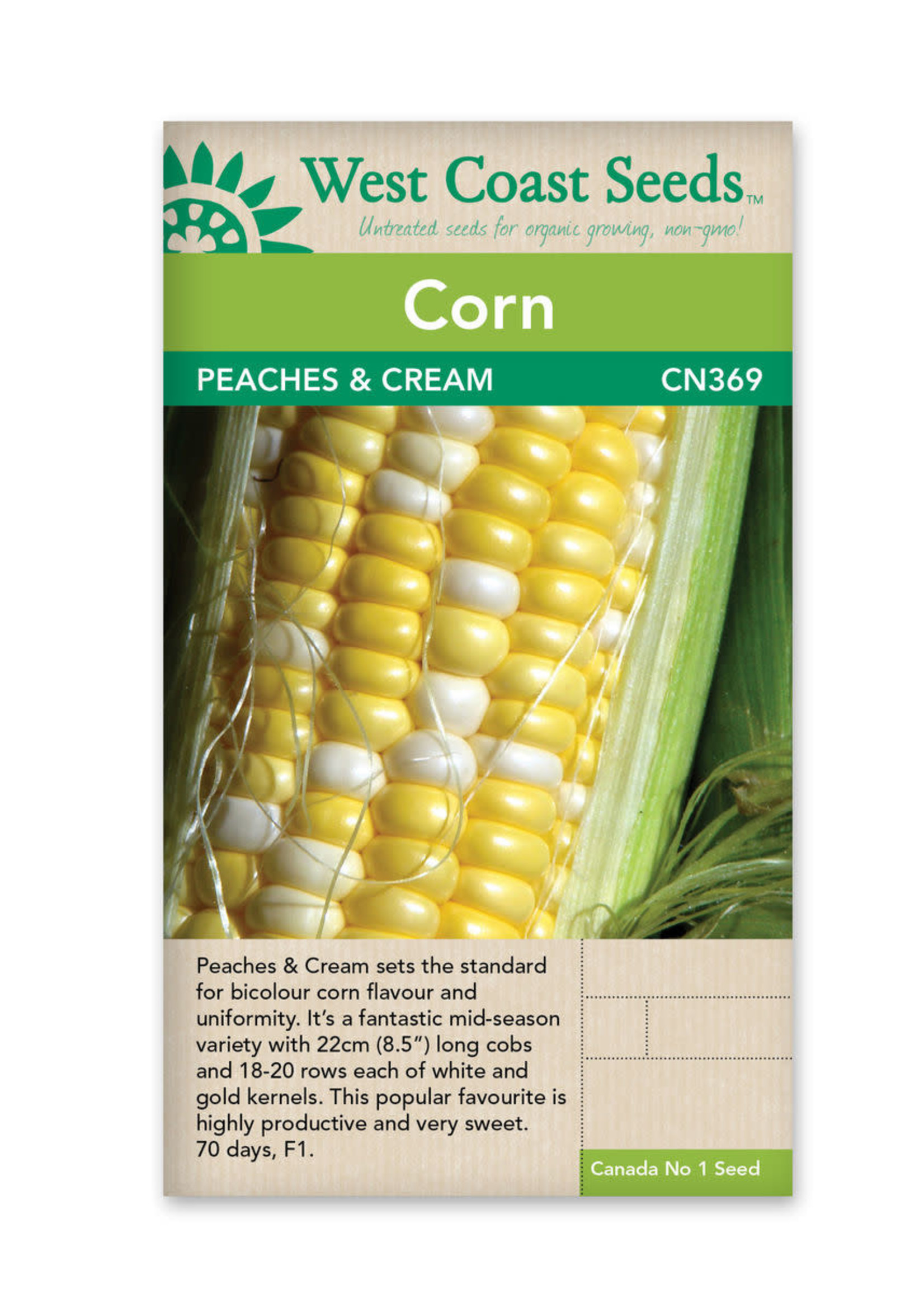 West Coast Seeds Peaches and Cream Early Corn