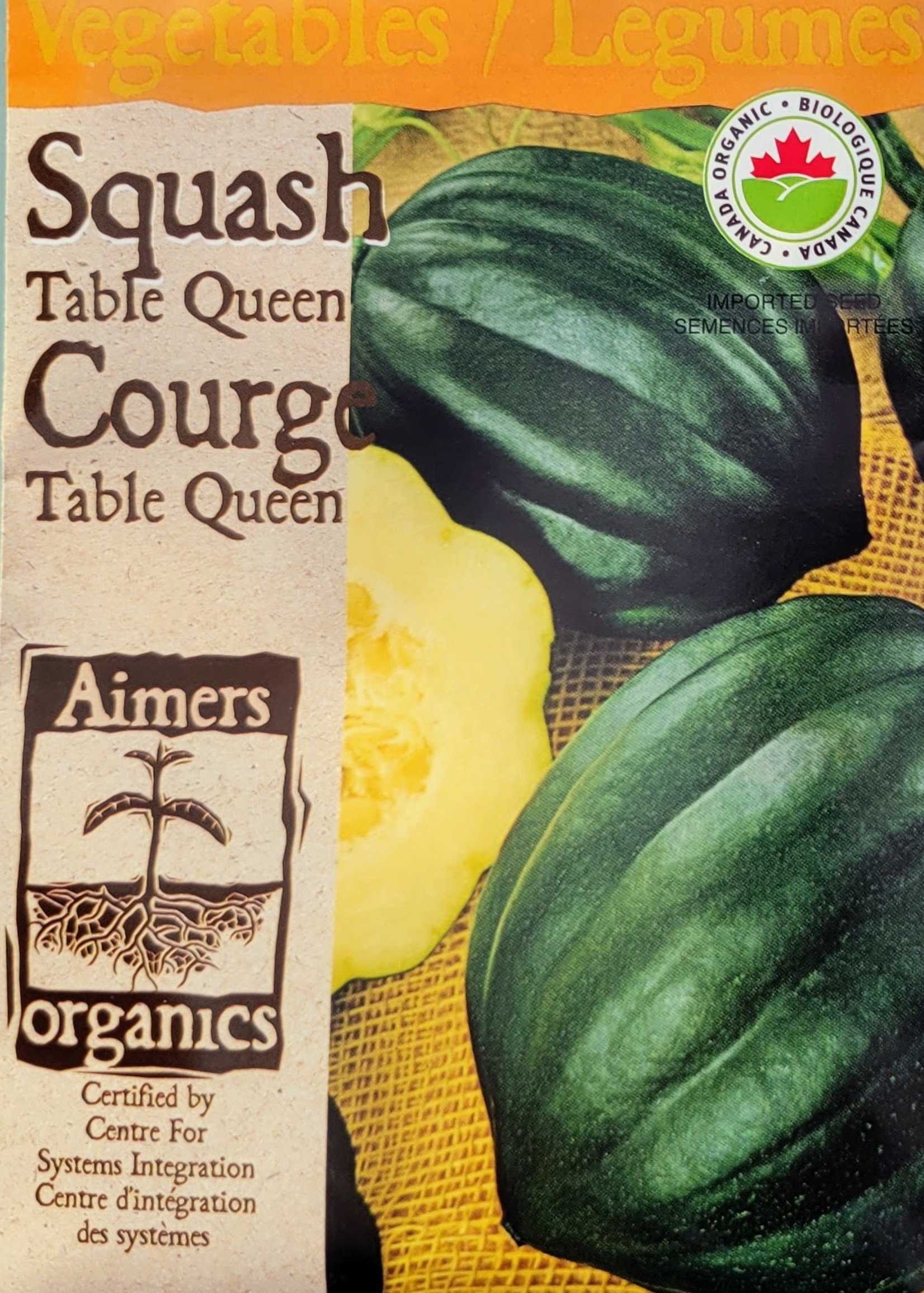 Aimers Organic Seeds Table Queen Acorn Squash Certified Organic
