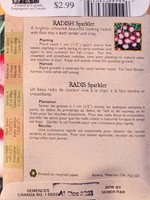 Aimers Organic Seeds Sparkler Radish Certified Organic