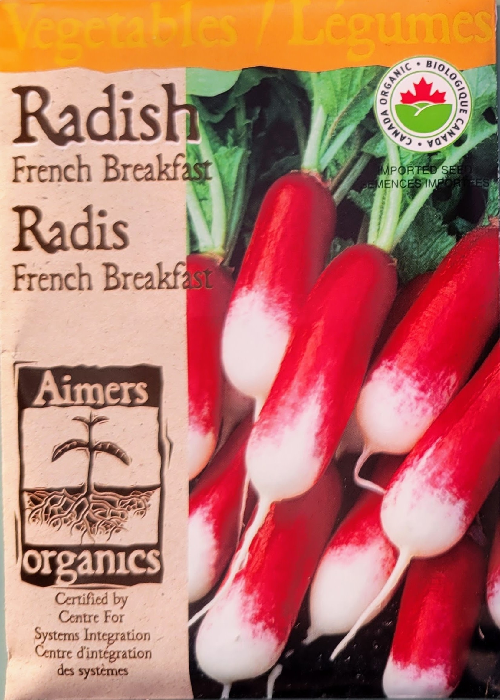 Aimers Organic Seeds French Breakfast Radish Certified Organic