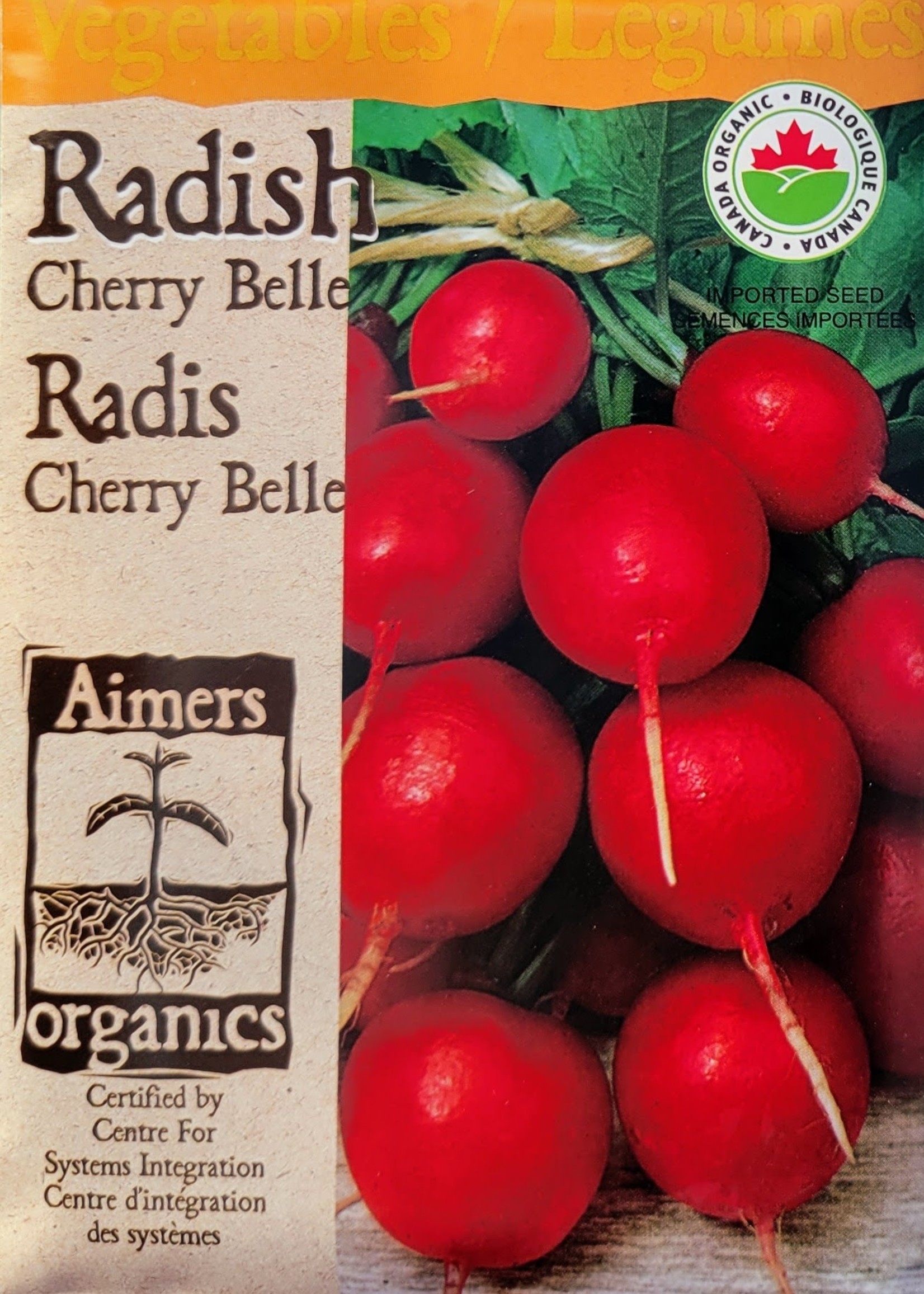 Aimers Organic Seeds Cherry Belle Radish Certified Organic