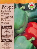 Aimers Organic Seeds California Wonder Pepper Certified Organic
