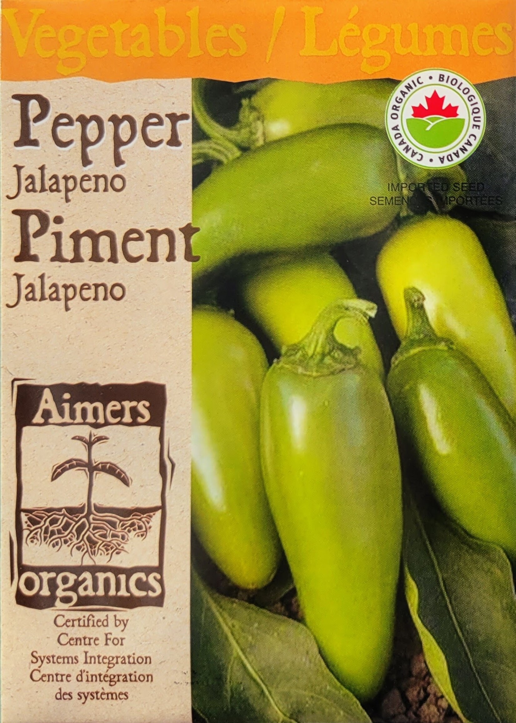 Aimers Organic Seeds Jalapeno Pepper Certified Organic