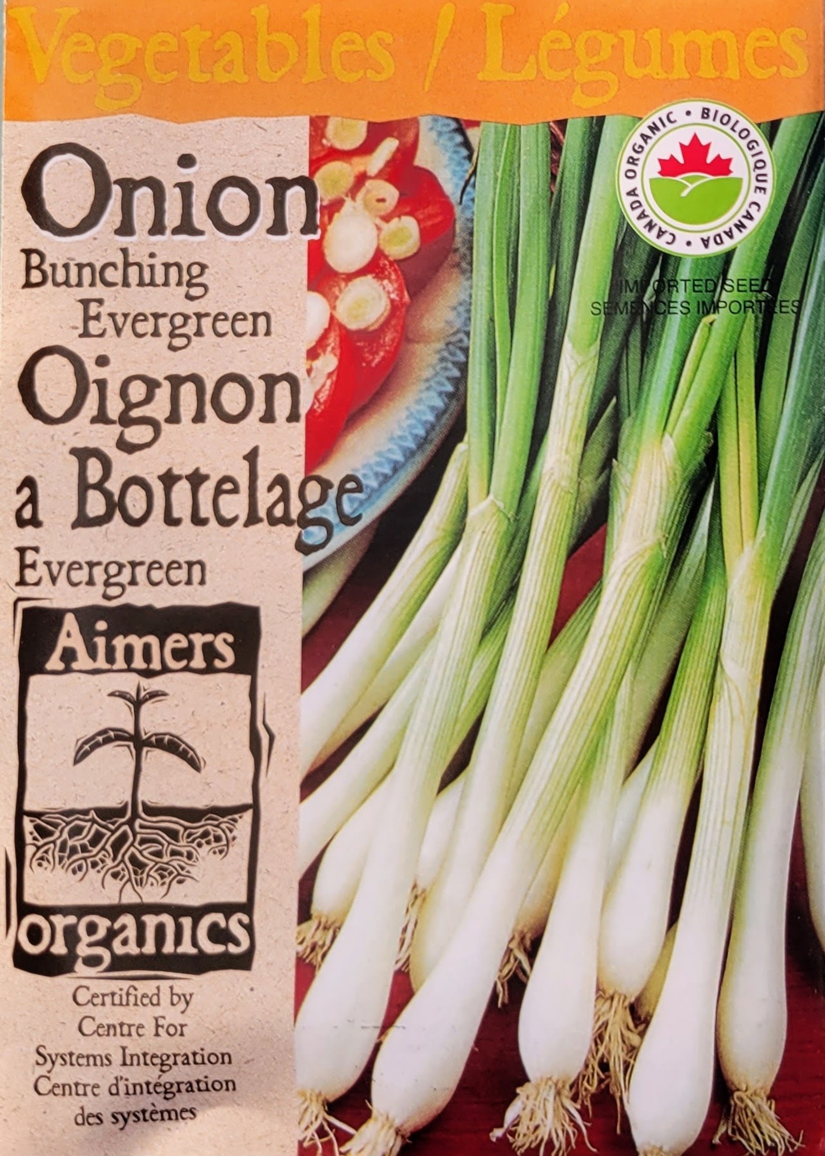 Aimers Organic Seeds Evergreen Bunching Onion Certified Organic