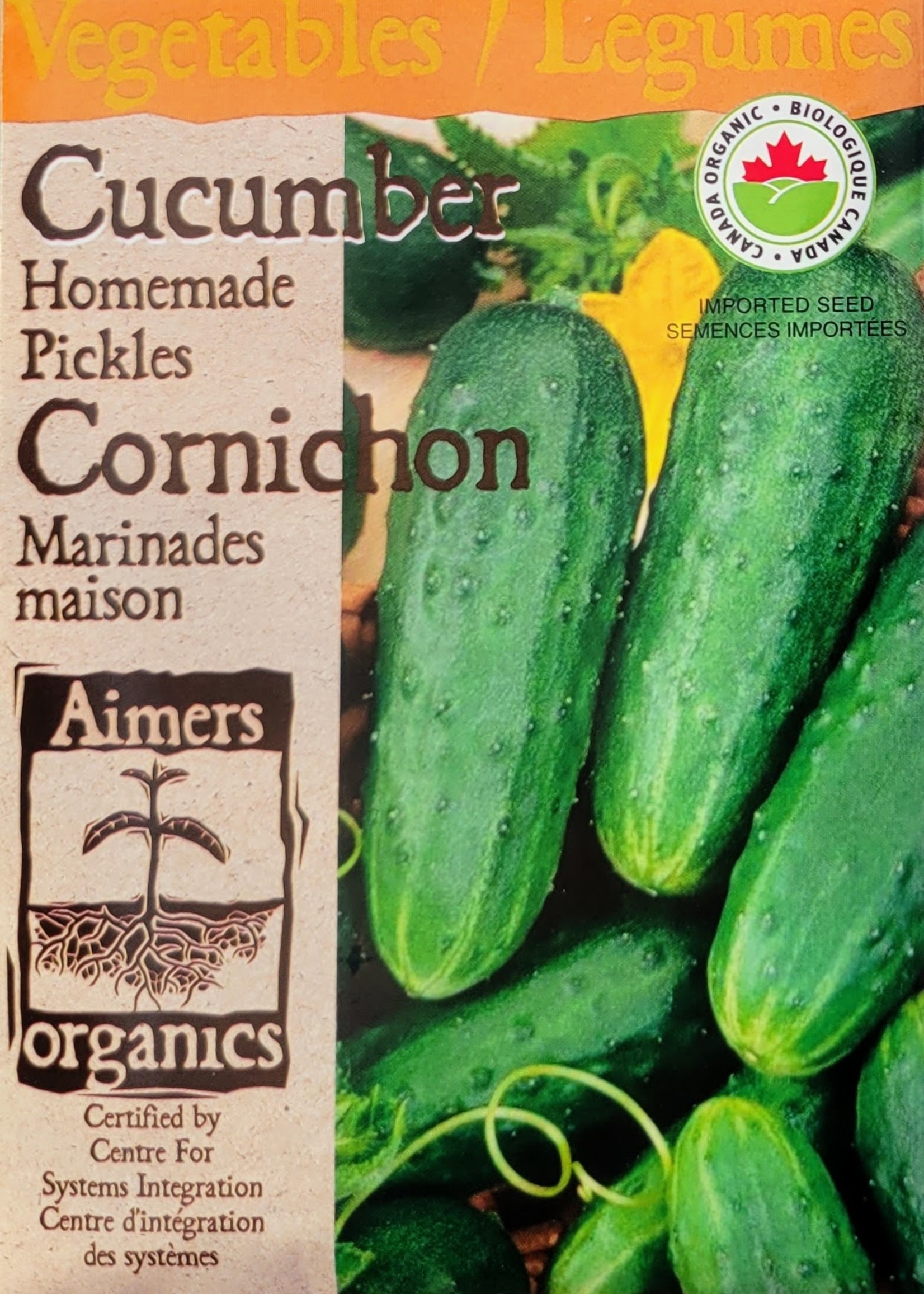 Aimers Organic Seeds Homemade Pickles Cucumber Certified Organic