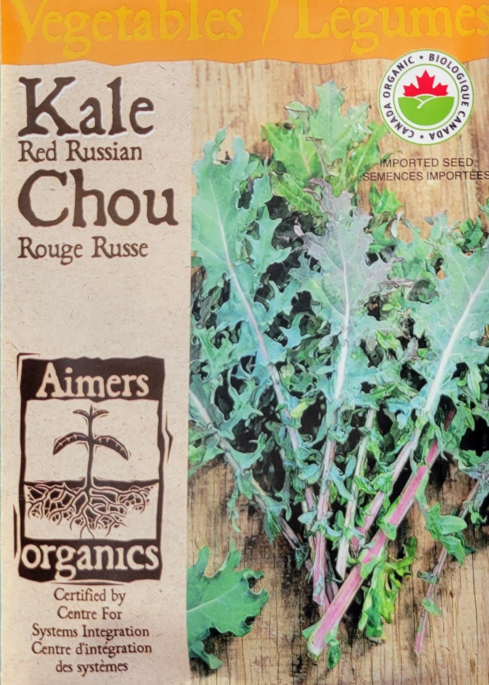 Aimers Organic Seeds Red Russian Kale Certified Organic