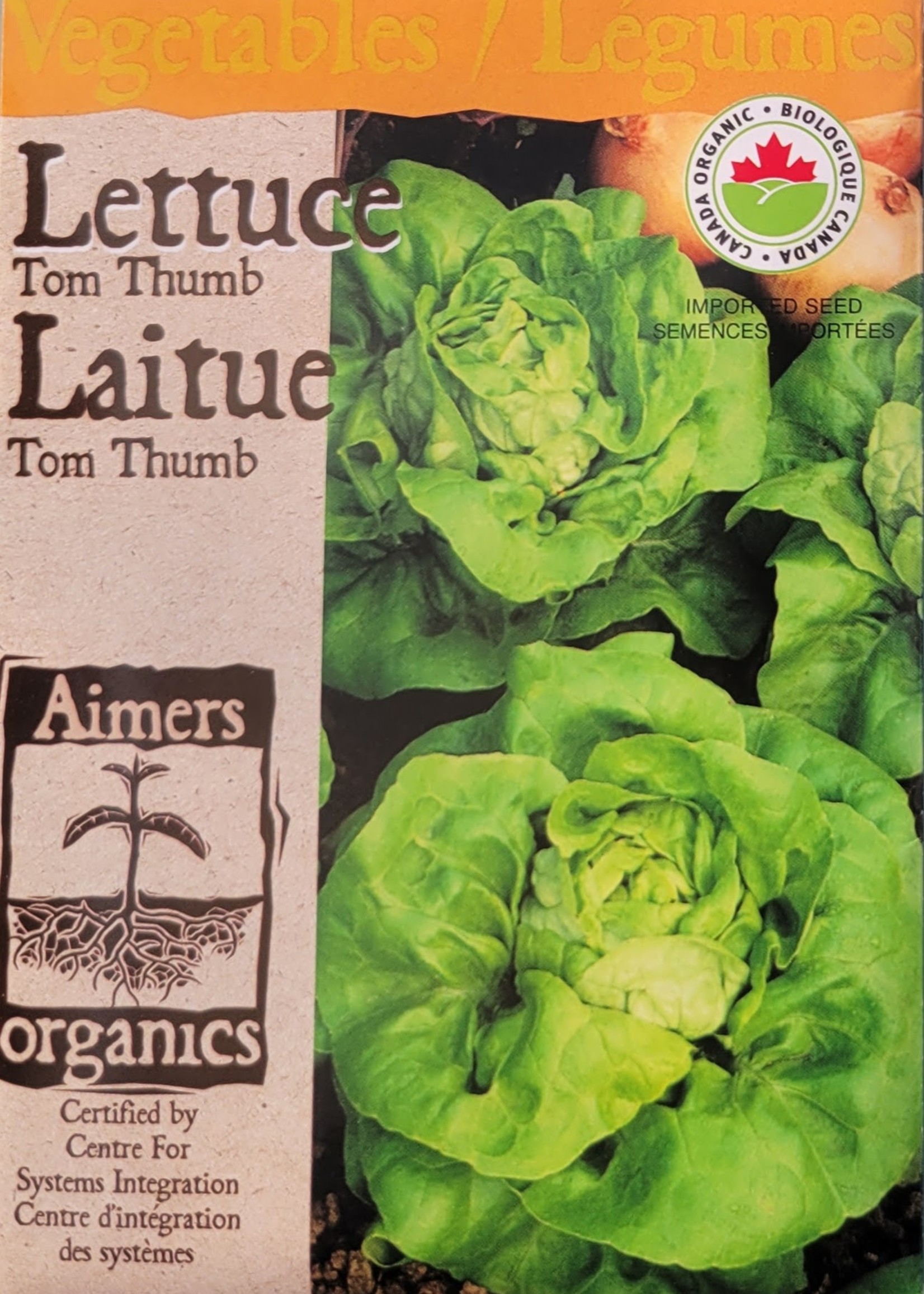 Aimers Organic Seeds Tom Thumb Lettuce Certified Organic