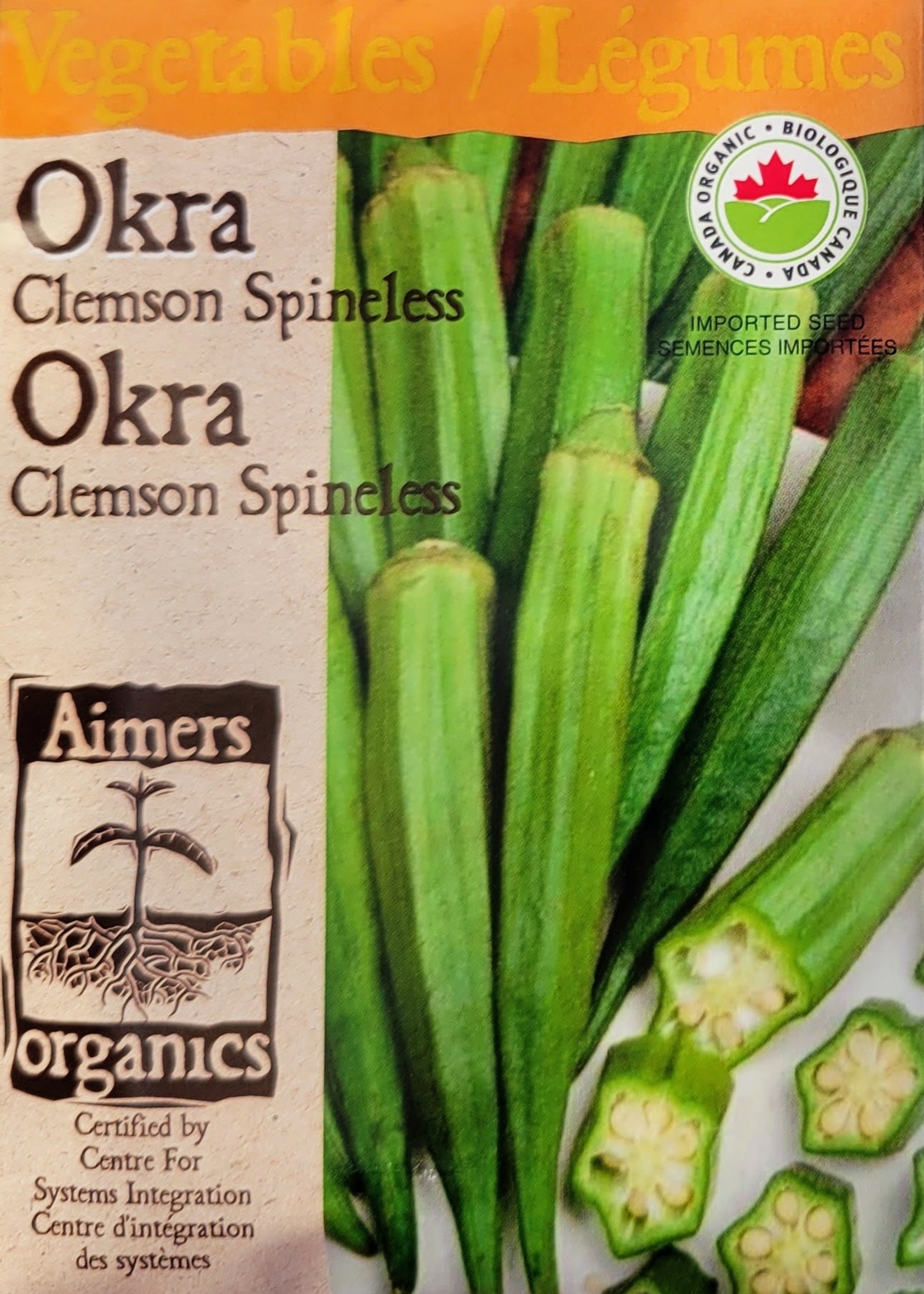 Aimers Organic Seeds Okra Certified Organic