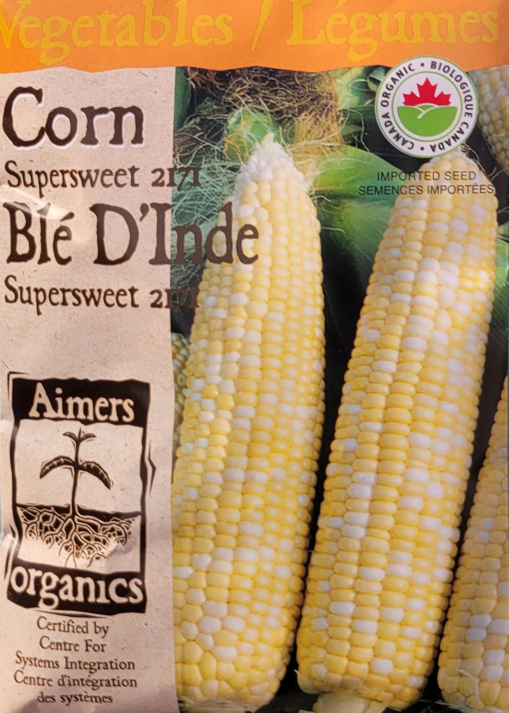 Aimers Organic Seeds Supersweet 2171 Corn Certified Organic