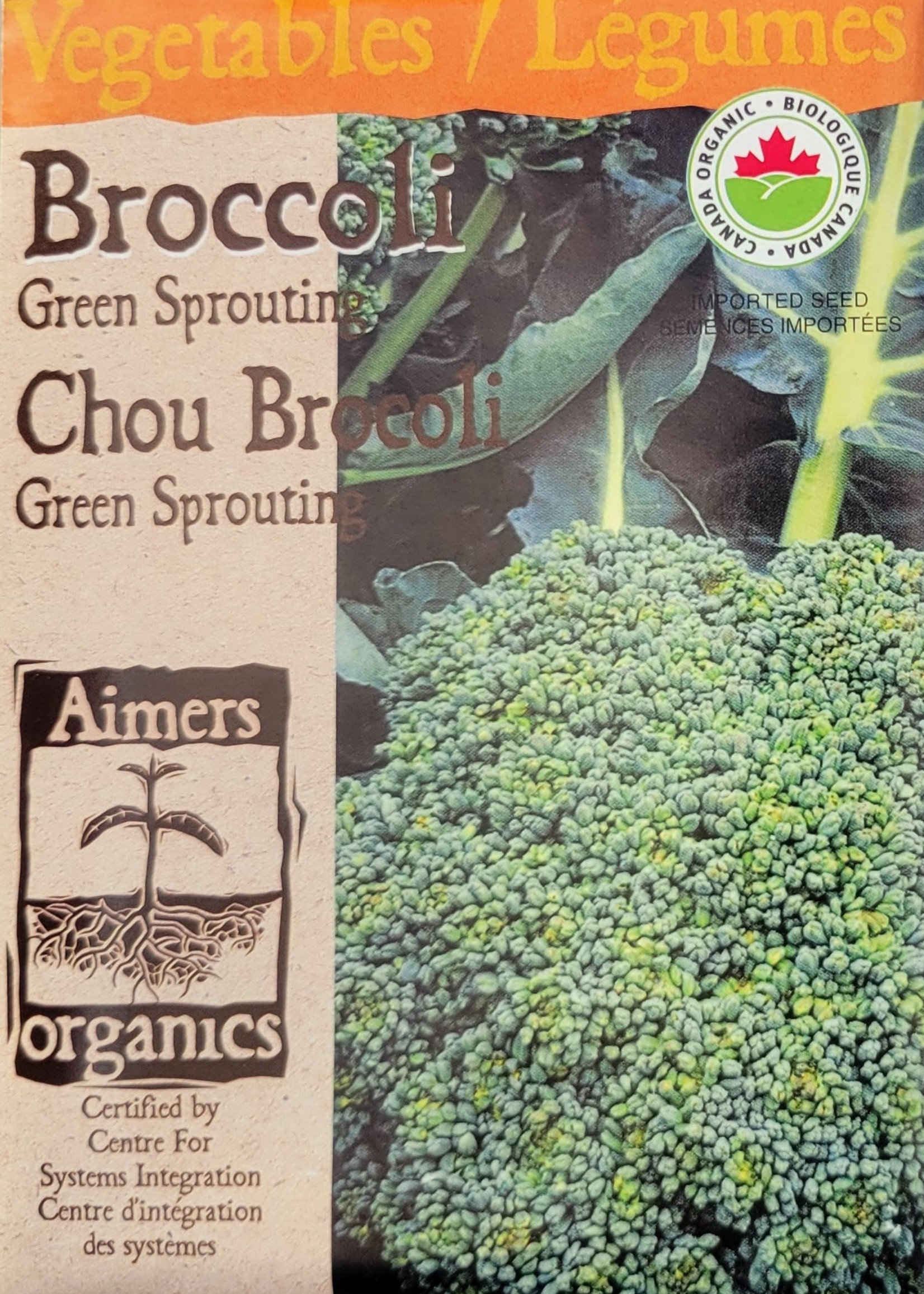 Aimers Organic Seeds Green Sprouting Broccoli Certified Organic