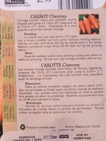 Aimers Organic Seeds Chantenay Carrot Certified Organic