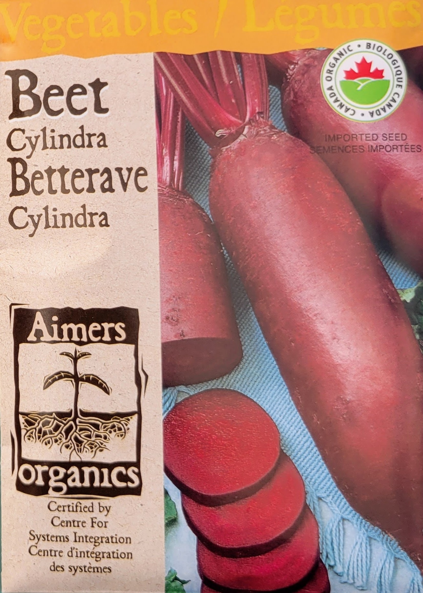 Aimers Organic Seeds Cylindra Beets Certified Organic