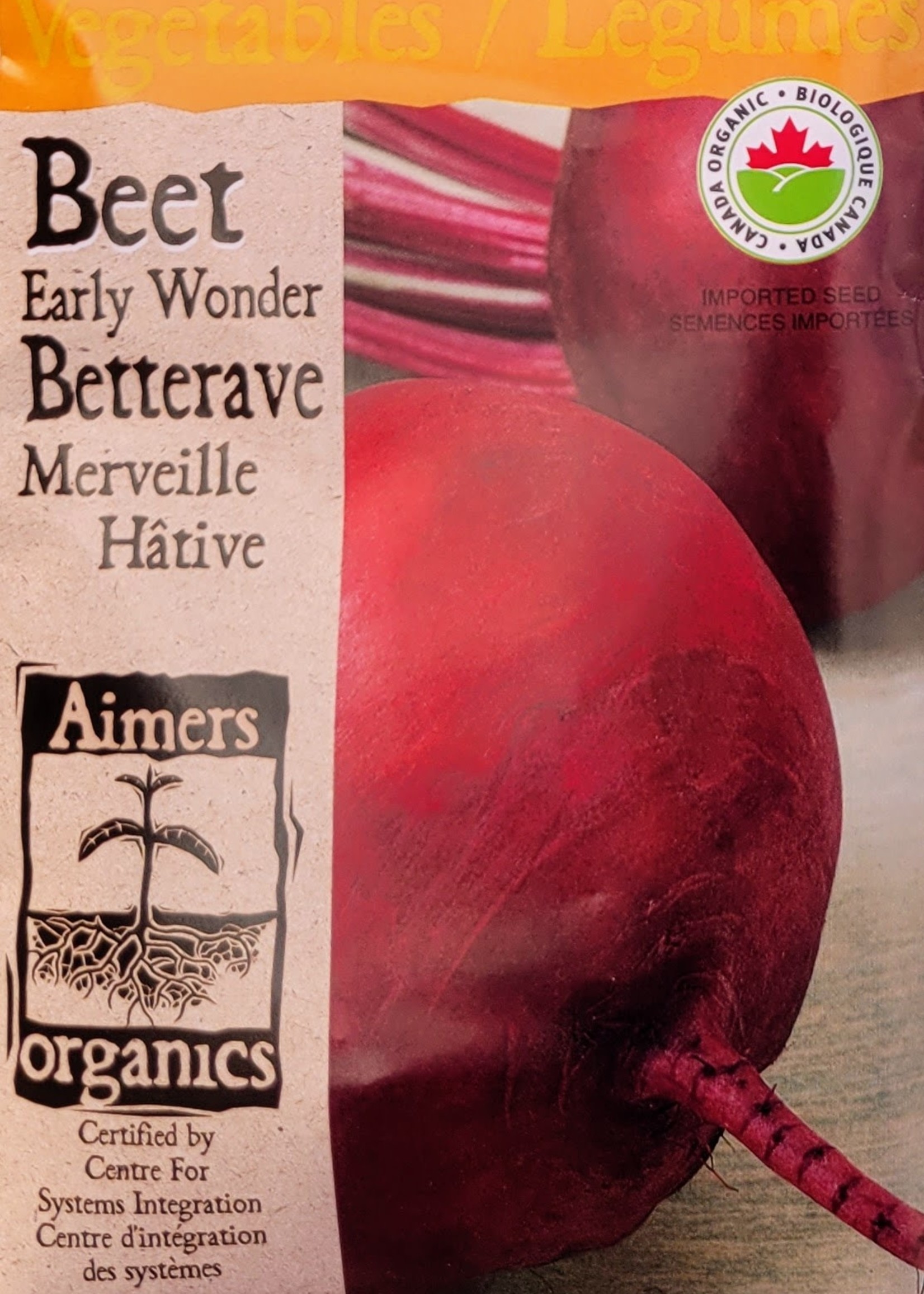 Aimers Organic Seeds Early Wonder Beets Certified Organic
