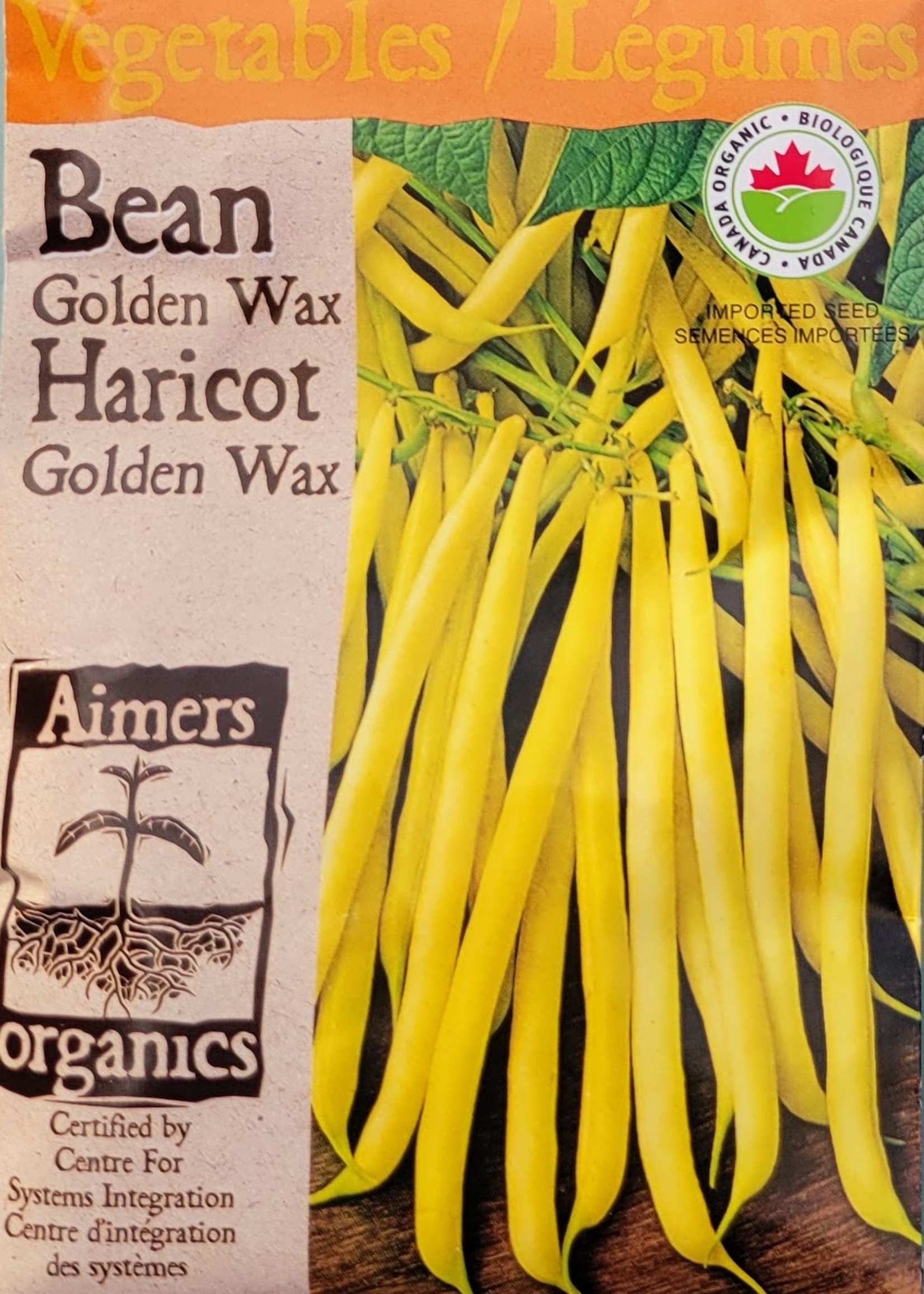Aimers Organic Seeds Golden Wax Beans Certified Organic