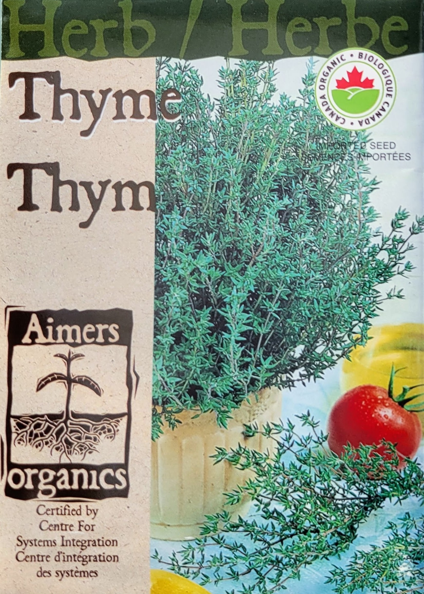 Aimers Organic Seeds Thyme Certified Organic
