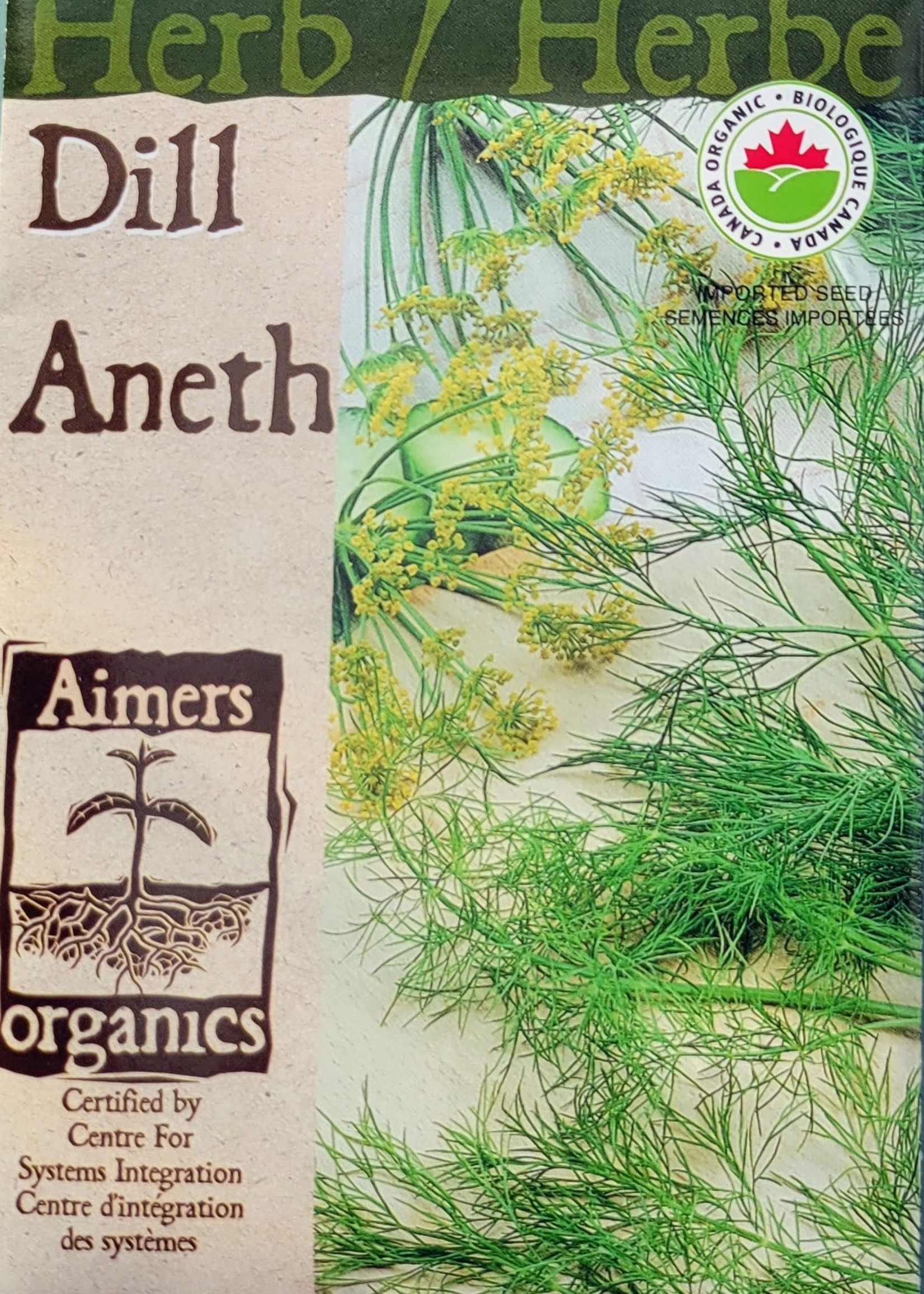 Aimers Organic Seeds Dill Certified Organic