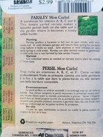 Aimers Organic Seeds Moss Curled Parsley Certified Organic Seed Tape