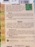 Aimers Organic Seeds Sweet Basil Certified Organic