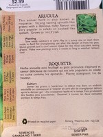 Aimers Organic Seeds Arugula (Roquette) Certified Organic