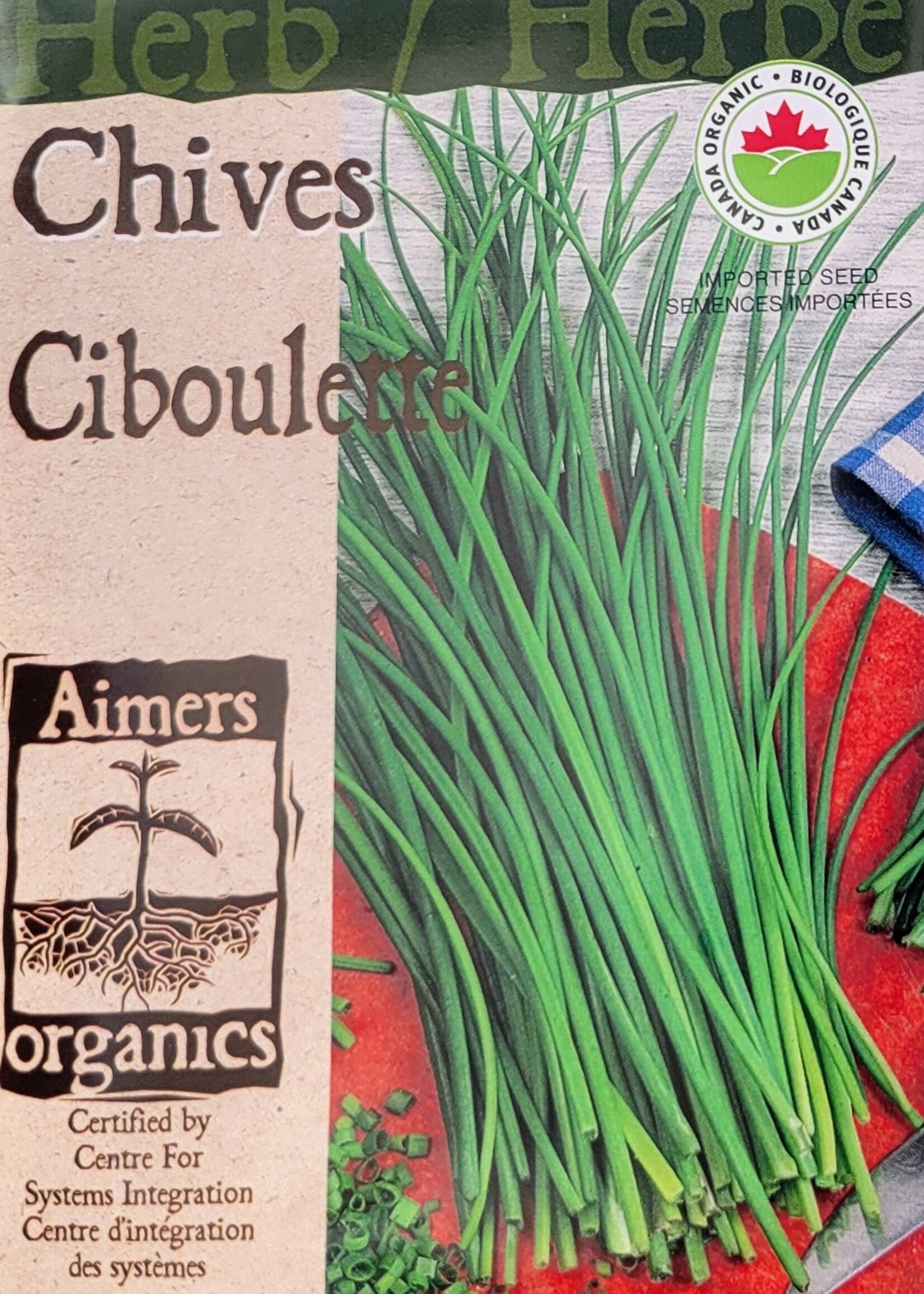 Aimers Organic Seeds Chives Certified Organic