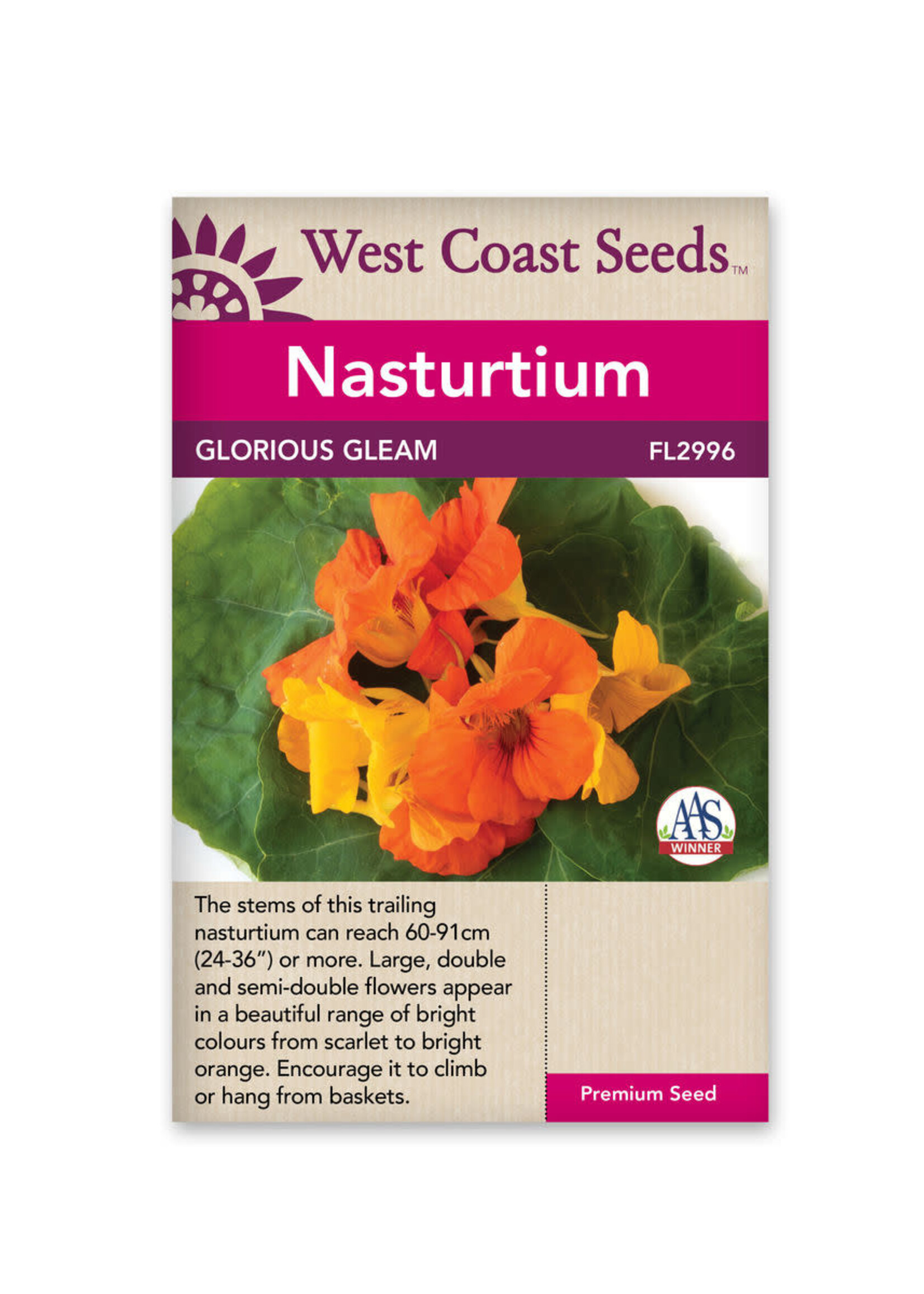 West Coast Seeds Glorious Gleam Nasturtium