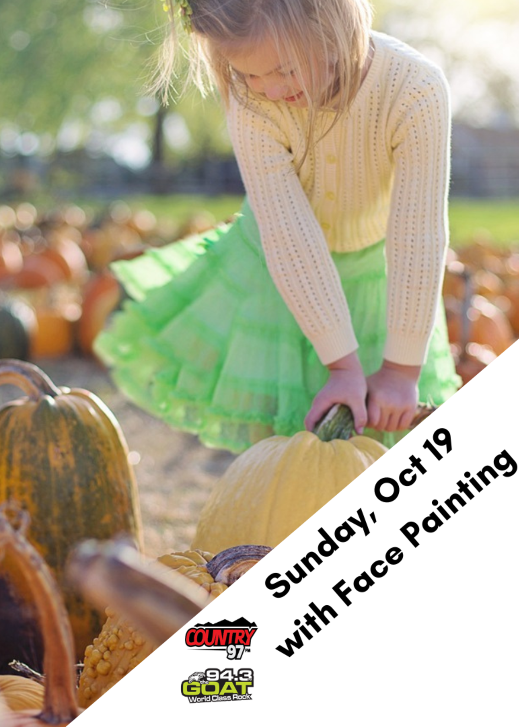 Sunday, Oct 19 Pumpkin Patch with Face Painting