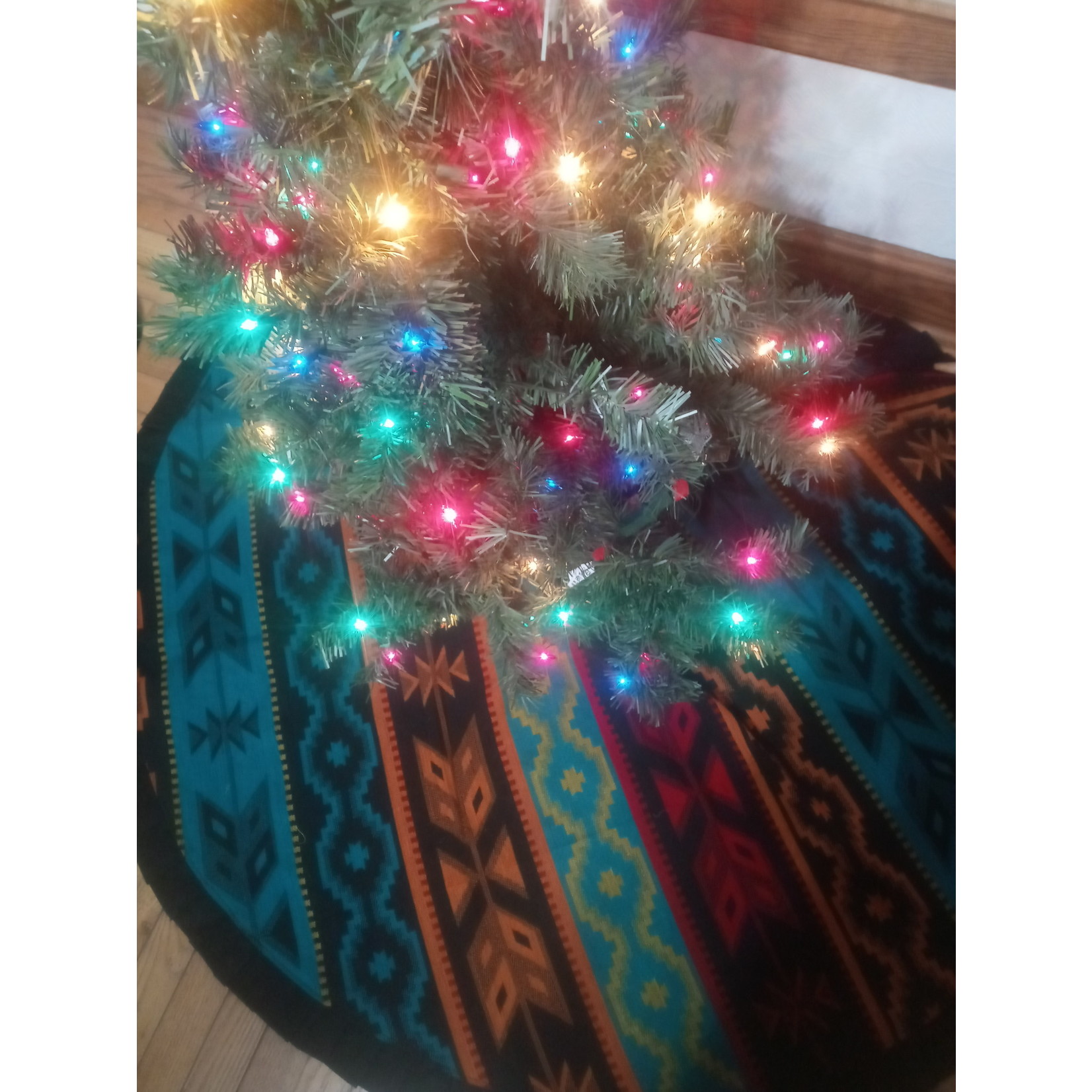 The Crooked Creek  Studio Southwest Theme Christmas Tree Skirt-Fiesta