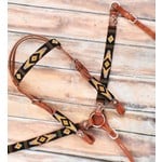 Showman Orange and Yellow Navajo Beaded headstall and breast collar set