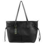 Montana West Large Black Leather Concealed Carry Tote-