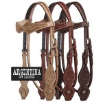 Showman Scalloped  and Floral Tooled Browband Headstall