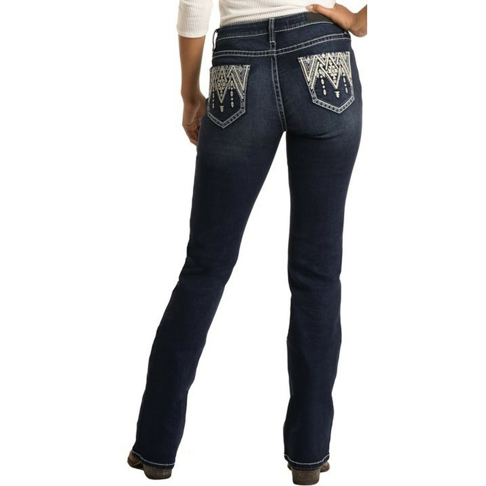 Rock and Roll Cowgirl Mid-Rise Boot Cut Jean