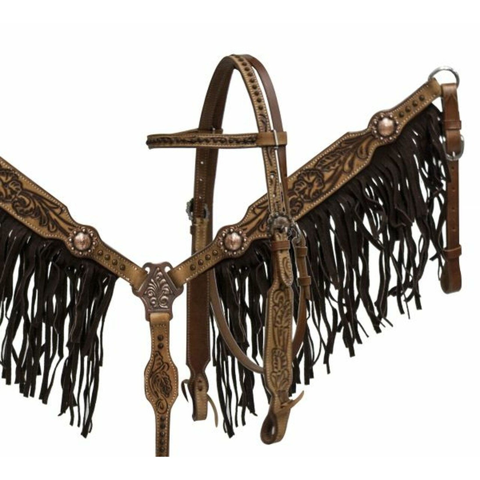 Showman Fringe Headstall and Breast Collar Set