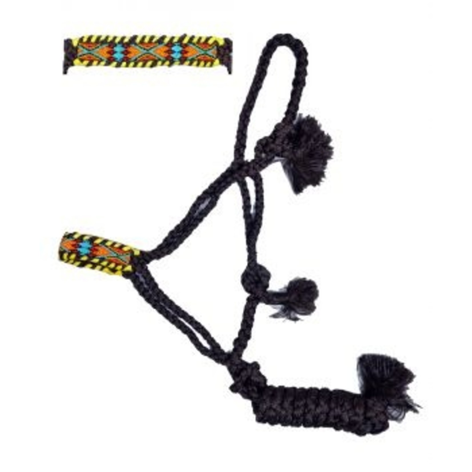Showman Brown Mule Tape Halter with Aztec Beading