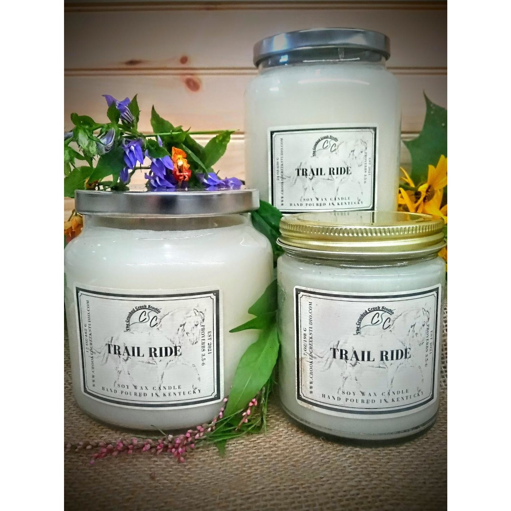 The Crooked Creek  Studio Trail Ride-- Hand-Crafted Soy Candle