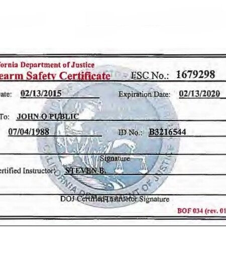 FSC Card (Firearm Safety Certificate Program)