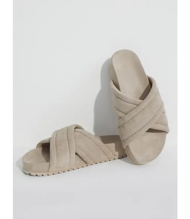 ronley quilted slides 2.0- mink stone