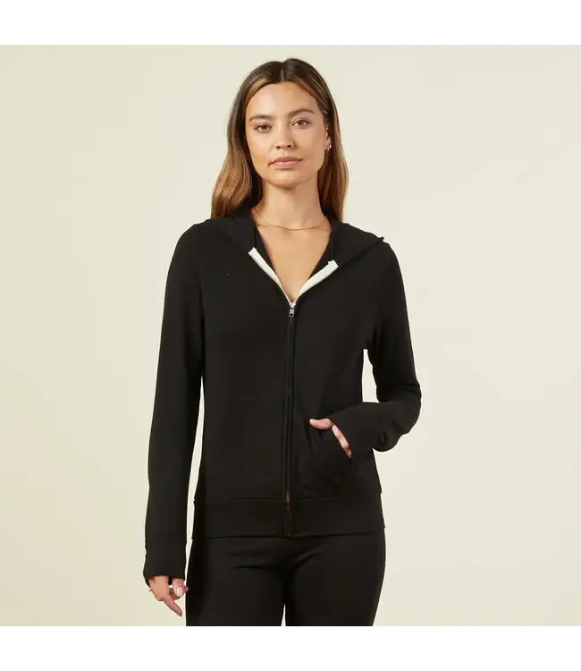 Zip Up Hoodie- Black