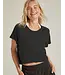 Beyond Yoga Signature High Low Cropped Tee- Black