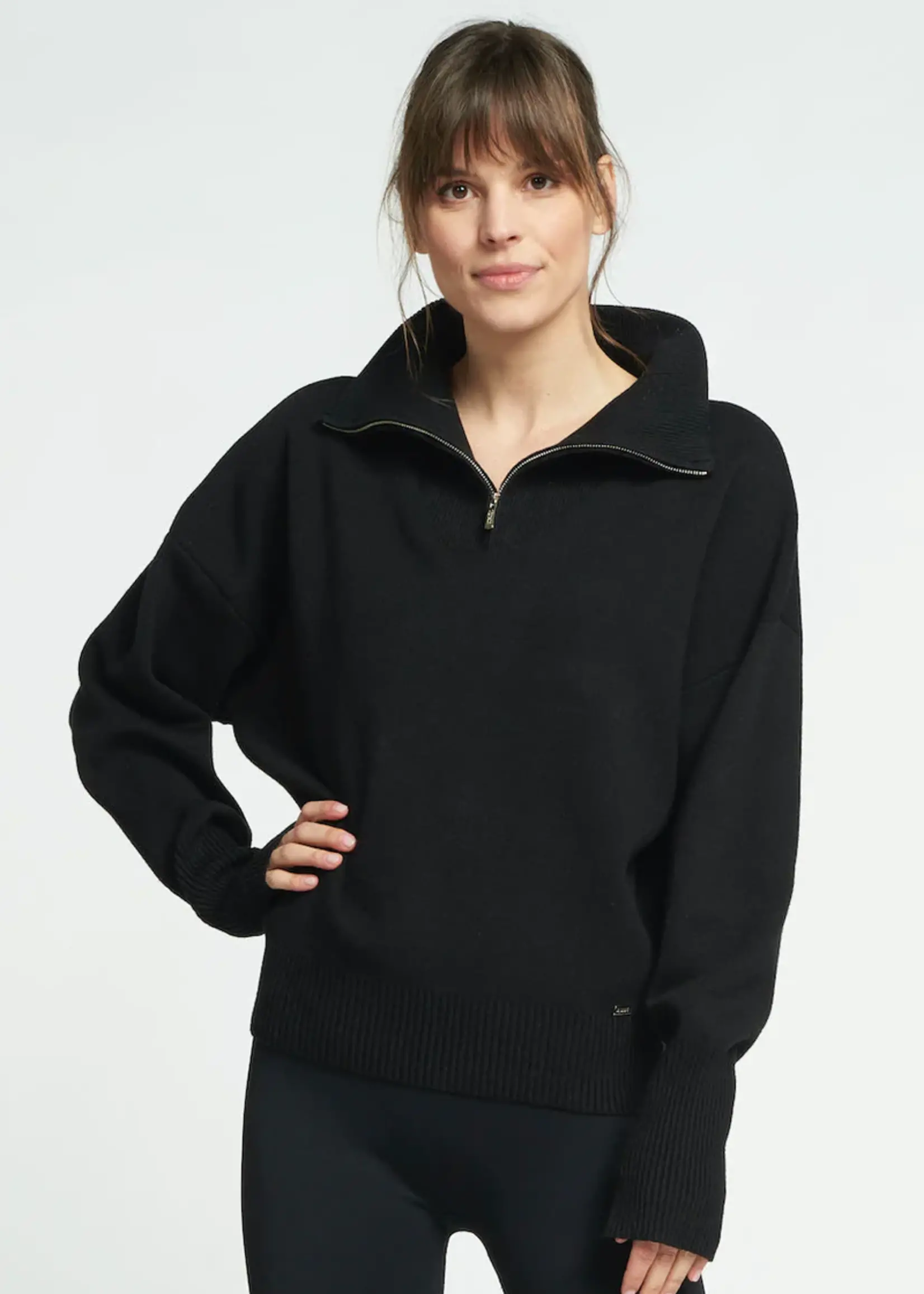 Olly Half Zip Sweater- Black