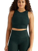 SPACEDYE MOTIVATE CROPPED TANK- Midnight Green Heather - Twin Lion