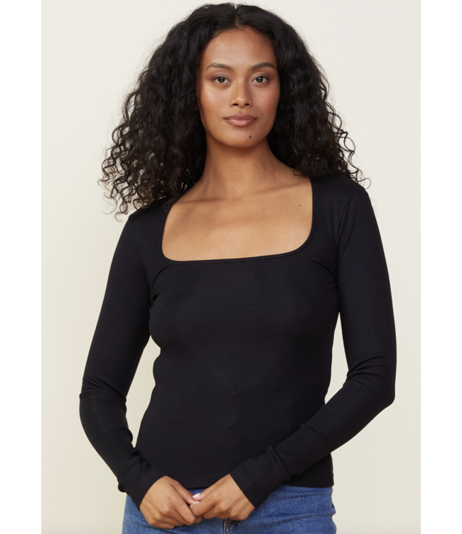 90'S RIB L/S- Black