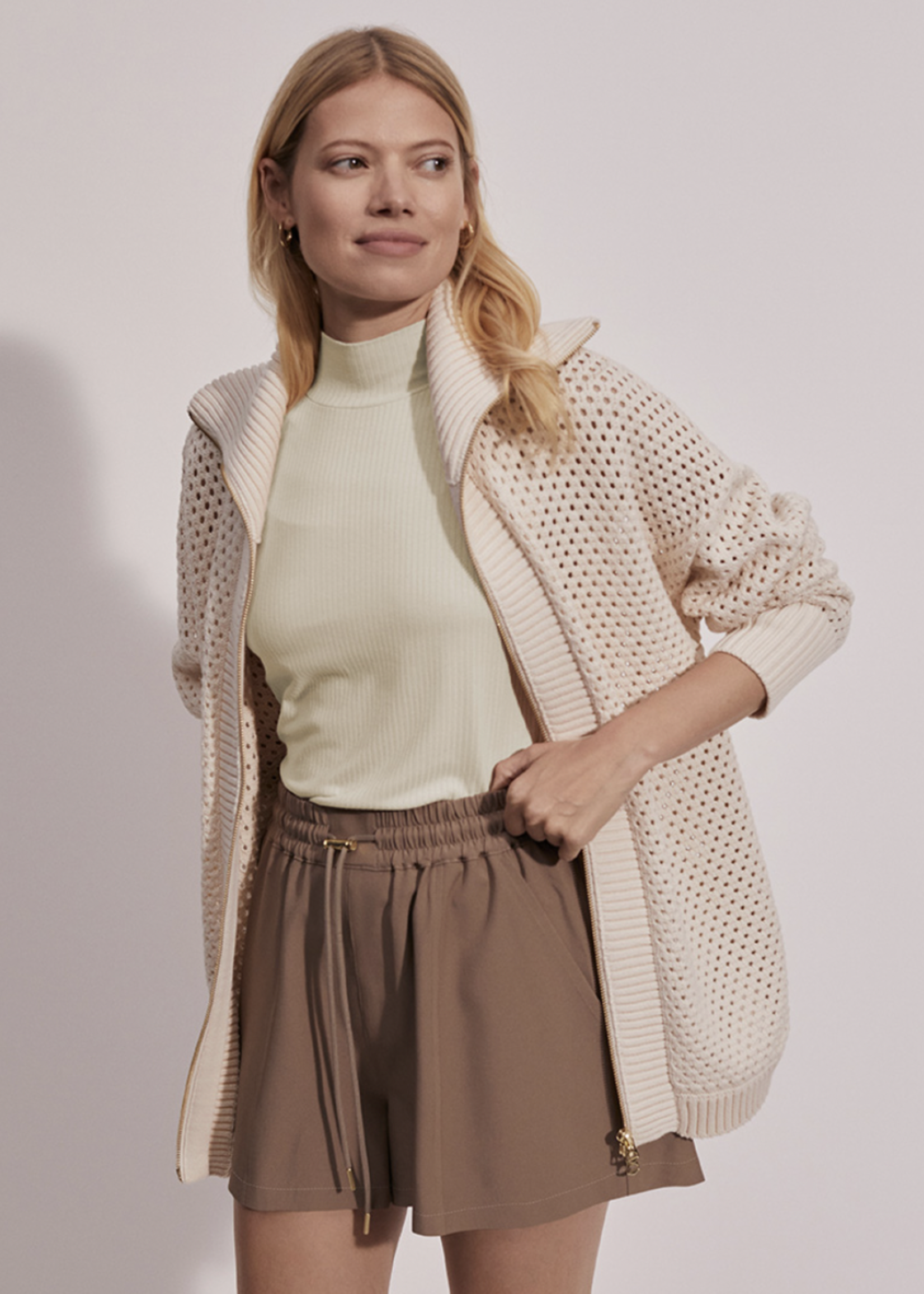 Varley Finn Longline Knit Jacket - Whitecap — Grace the Boutique