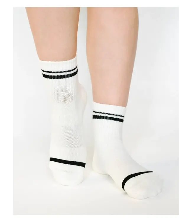 Varsity Ankle Grip Sock- White