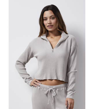 Soft Knit Rib Half Zip Sweater – MONROW
