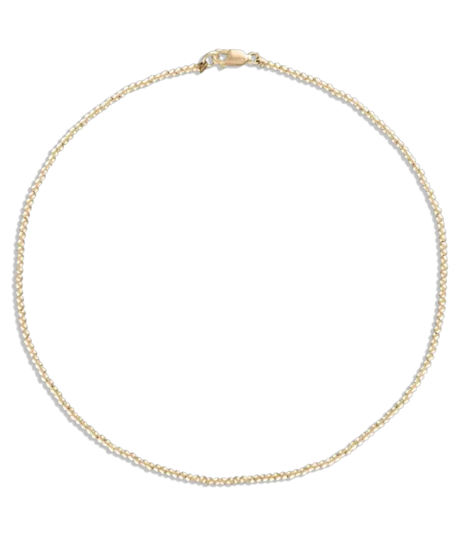 2MM Ball Necklace- Yellow Gold 14"