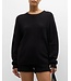 Lune Active Sara Knit Crewneck Sweater- Black