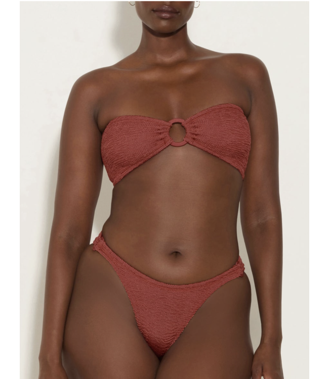 Gloria Bikini With Tonal Hoops- Metallic Rosewood