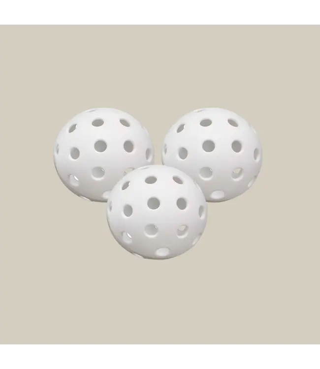 White Hybrid Pickleballs- Set of 3