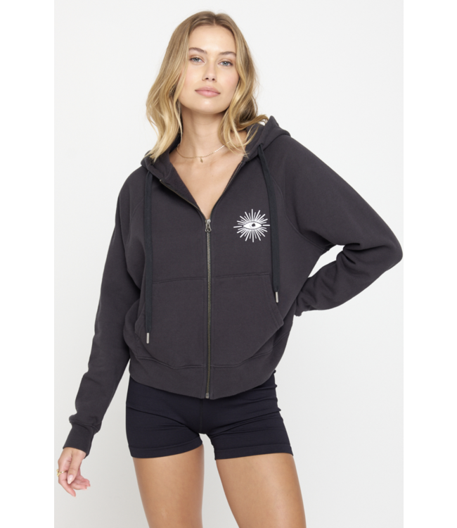 seeing eye everyday zip hoodie- vintage black