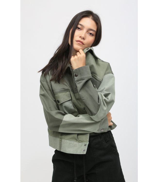 Decklyn Jacket-Patchwork- Olive